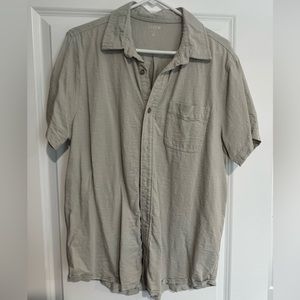 J crew men’s button up shirt large beige cream